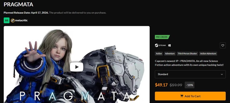 Pragmata перечисляет со скидкой.