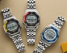 Слева направо: Seiko SMGG17 (желтый/черный), SMGG19 (красный/черный) и SMGG21 (синий/серебристый).