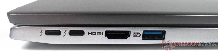 Левая сторона: 2x Thunderbolt 4, HDMI 2.1, USB Type-A 3.1 gen. 1