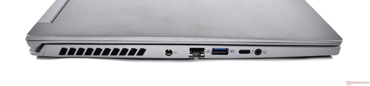 Левая сторона: разъем питания, Ethernet, USB-A 3.2, Thunderbolt 4, аудио разъем