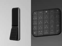 На фото - Sidephone с модульной компактной QWERTY-клавиатурой на светло-сером фоне (слева) и QWERTY-клавиатура сама по себе на темно-сером фоне (справа). (Источник изображения: u/gosidephone через r/sidephone)