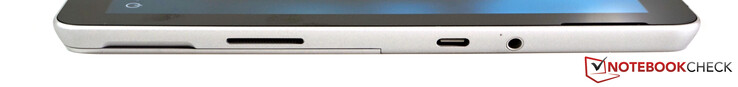 Правая грань: разъем Surface Connect, USB Type-C (3.1 Gen.1), аудио разъем, слот microSD (под откидной подставкой)