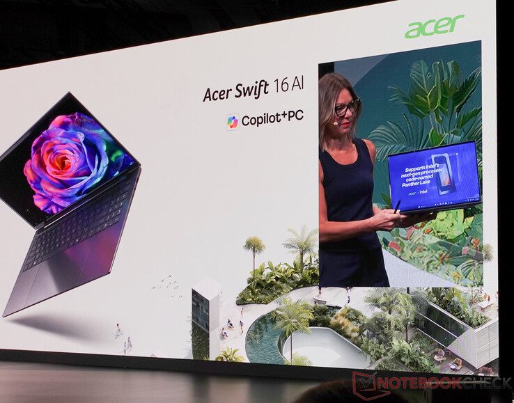 Acer Swift 16 AI с чипами Intel Panther Lake выйдет в следующем году. (Источник изображения: Notebookcheck)