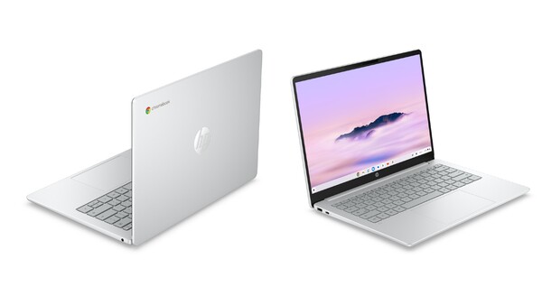 HP Chromebook 14 (2026) в цвете Glacier Silver. (Источник изображения: HP)