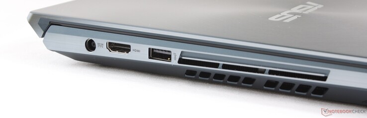 Левая сторона: разъем питания, HDMI 2.0, USB 3.1 Type-A Gen. 2