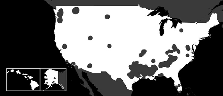 Карта доступности плана Starlink Residential Lite.