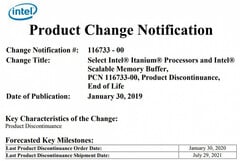 Intel опубликовала официальное уведомление об изменении продукта (Изображение: ixbt)