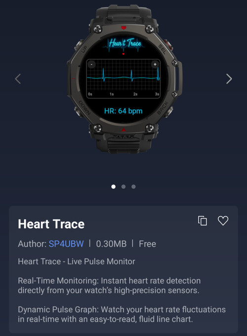 Приложение Heart Trace для смарт-часов Amazfit
