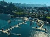 Изображение, показывающее футуристический город в Анно 2205.