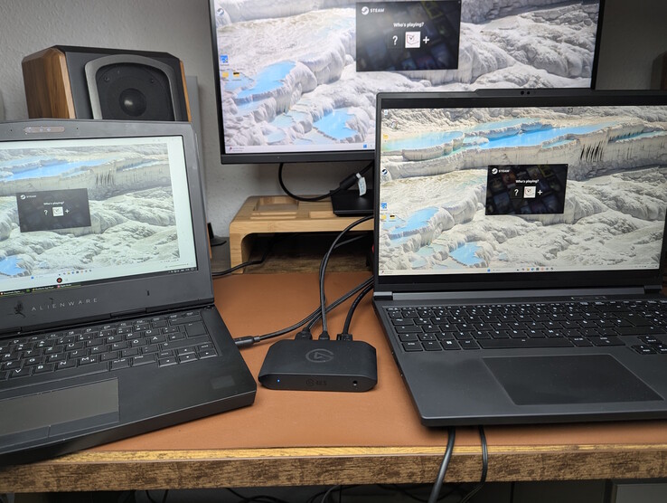 Слева: Capture PC (Elgato Studio); справа: Игровой ПК; вверху: внешний монитор