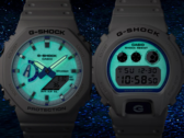 В серии Casio G-Shock Hidden Glow используется яркий подход с белой и голубой эстетикой наряду с люминесцентными циферблатами. На фото справа налево - Casio DW-6900HDS-7A1 и Casio GA2100HDS-7A. (Источник изображения: Casio)