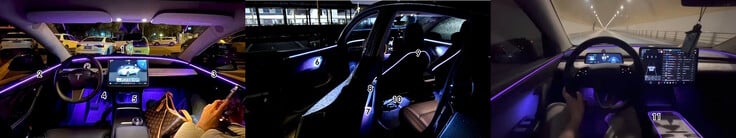 Зоны комплекта атмосферной подсветки Star Ring Tesla.
