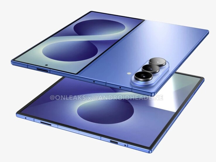 Неофициальная CAD-рендеринг слухов Galaxy Z Fold 8.