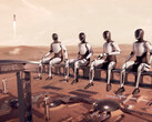Роботы Tesla Optimus, развернутые для строительных работ на Марсе. (Источник изображения: SpaceX)