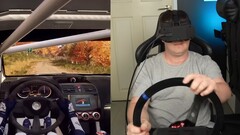Изображение YouTuber, тестирующего голову в симуляторе гонок (Источник изображения: CNCDan; обрезанный скриншот)