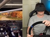 Изображение YouTuber, тестирующего голову в симуляторе гонок (Источник изображения: CNCDan; обрезанный скриншот)