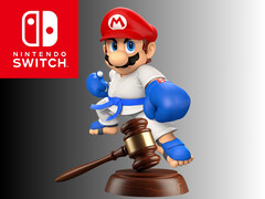 Боевой Марио изображен над молотком судьи (Источник изображения: Nintendo of America с изменениями)