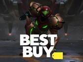 Самус из Metroid Prime 4: Beyond показана с логотипом Best Buy (Источник изображения: Nintendo of America, Best Buy с правкой)