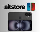 Логотипы AltStore и meloNX над iPhone 16 (Источник изображения: Apple, AltStore, meloNX с правками)