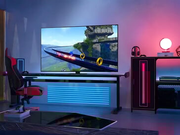 85-дюймовый QN90C QLED телевизор Samsung в игровой комнате (Источник изображения: Best Buy)