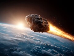 Астероид 2024 YR4 может столкнуться с Луной в 2032 году. Художественное изображение астероида, приближающегося к планете Земля. (Источник изображения: mathiasalvez, Adobe Stock)