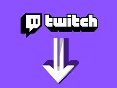 Логотип Twitch со стрелкой вниз под ним (Источник изображения: Twitch с правками)