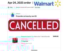 Walmart отменил предварительный заказ Switch 2 (Источник изображения: скриншот, Walmart с правками)