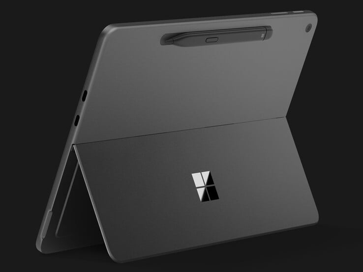 Перо Surface Slim Pen (2-го поколения) магнитно крепится к задней панели устройства Surface Pro 12 (2-го поколения) для зарядки.