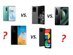 Xiaomi Mi 10 Ultra, Huawei P40 Pro Plus, Google Pixel 5, Samsung Galaxy S20 Ultra, OnePlus 8 Pro. Тестовые образца предоставлены Trading Shenzhen, Huawei, Samsung, Google