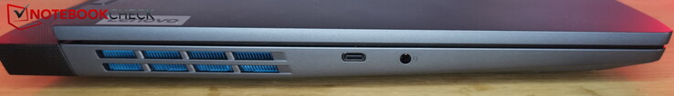 Левая сторона: USB-C 3.2 Gen 2 (10 Гбит/с, DisplayPort 1.4, PD 140 Вт), аудио разъем