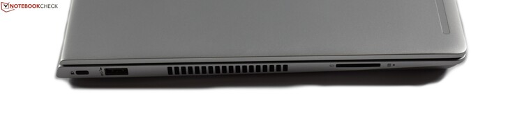 Левая сторона: слот для замка Kensington, USB 3.0 Type-A, картридер