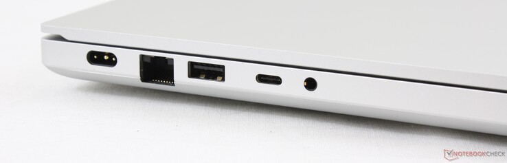 Левая сторона: разъем питания, гигабитный Ethernet, USB 3.1 Gen. 1 Type-A, USB 3.2 Gen. 2 Type-C, аудио разъем