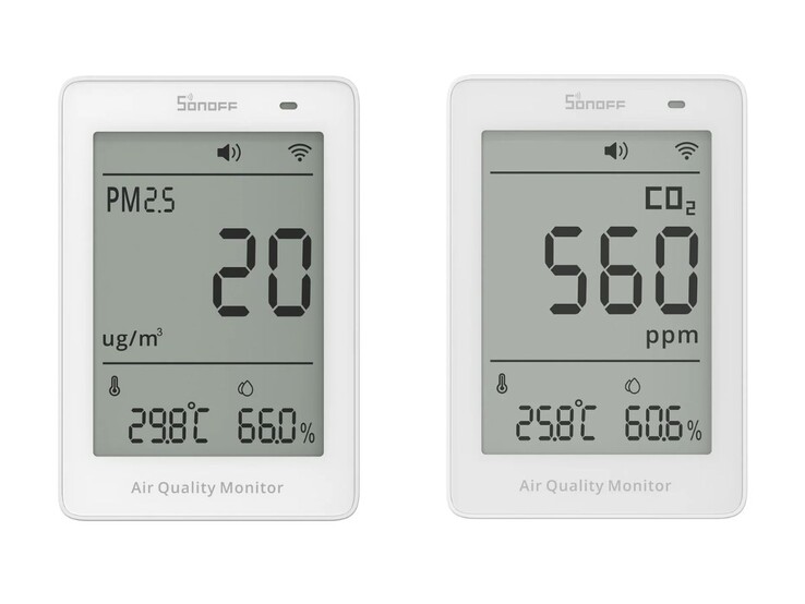 Датчики PM2.5/PM10 (слева) и CO2 (справа) Sonoff AirGuard