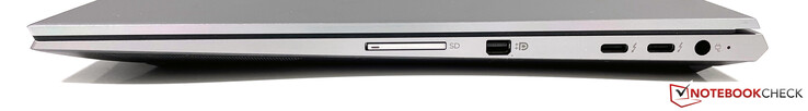 Правая сторона: картридер, Mini-DisplayPort, 2x USB Type-C с Thunderbolt 3 (3.2 Gen.2, DisplayPort), разъем питания