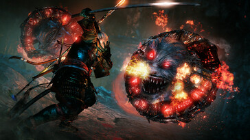 Изображение, показывающее битву в игре Nioh: Complete Edition.