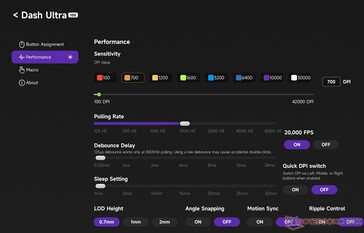 Раздел настройки производительности