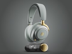 SteelSeries Arctis Nova Elite в расцветке Sage &amp;amp; Gold с концентратором GameHub. (Источник изображения: SteelSeries)