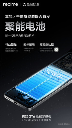 Последние тизеры Realme GT6 подчеркивают пик возможностей его аккумулятора, дисплея и технологии прочности. (Источник: Realme через Weibo)
