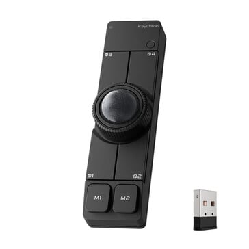 Беспроводная мышь с трекболом Keychron Nape Pro чёрного цвета в комплекте с USB-ключом типа A