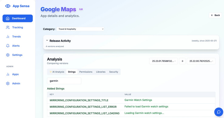 Анализ изменений между Google Maps 25.22.00 и 25.23.01. (Источник изображения: u/bendotlc)