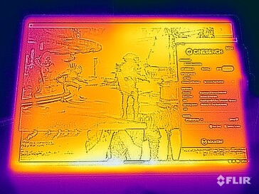 Температура поверхности при стресс-тесте (вверху)