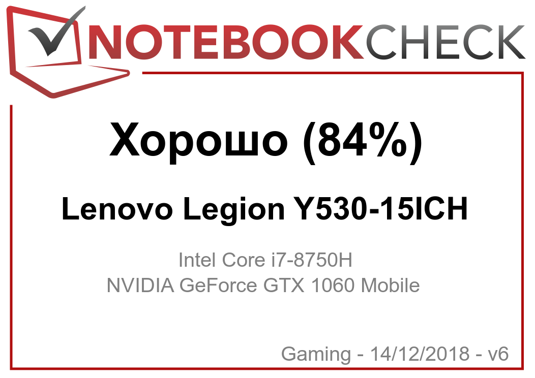 Lenovo Legion Y530 i7 8750H GTX1060 Notebookcheck notebookcheck ru